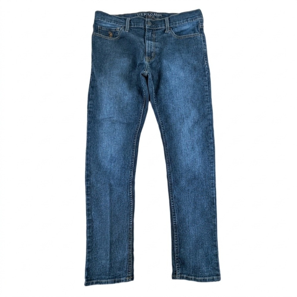 US Polo Assn Denim Co Mens 36x30 Dark Wash Straight Activate Stretch Jeans
